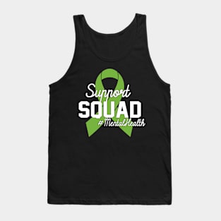 Support Squad Mental Health Awareness Lime Green Ribbon Tank Top